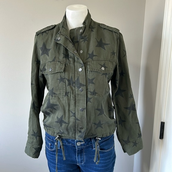 RAILS Collins Sage Green with Black Stars Military Utility Jacket Sz XS NEW - Picture 5 of 16
